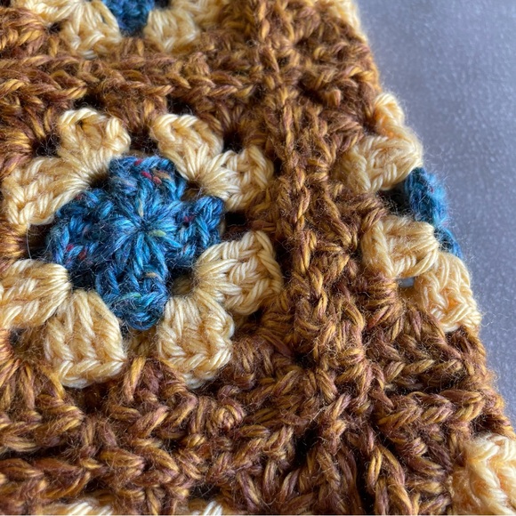 Dog Sweater Extra Small Long Body Gold Blue Crochet Handmade Knit Chihuahua - Picture 8 of 11